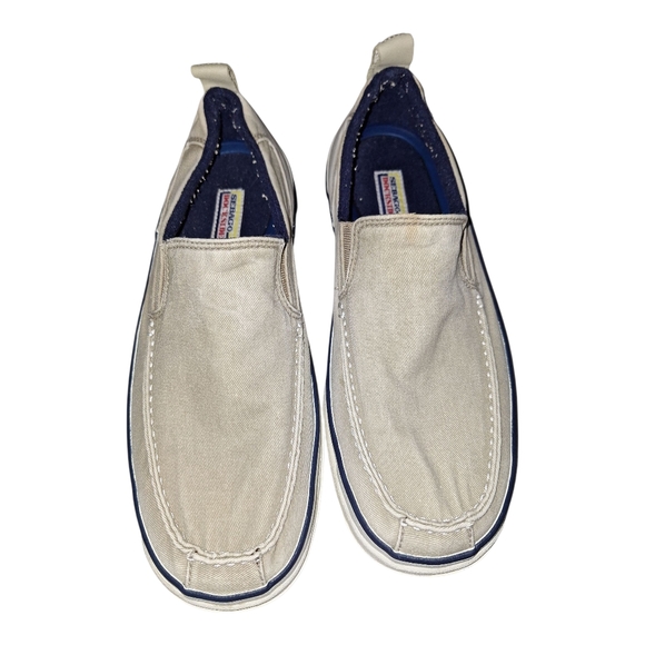 SEBAGO Docksides Men's 9M Canvas Boat Shoes Beige Vintage Casual Non Slip - Picture 1 of 8